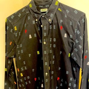 Kenzo Men’s Navy L/S button down, 38/15 Slim Fit